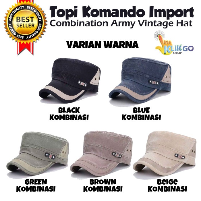 TOPI KOMANDO IMPORT CLASSIC ARMY / TOPI SNAPBACK / TOPI ARMY