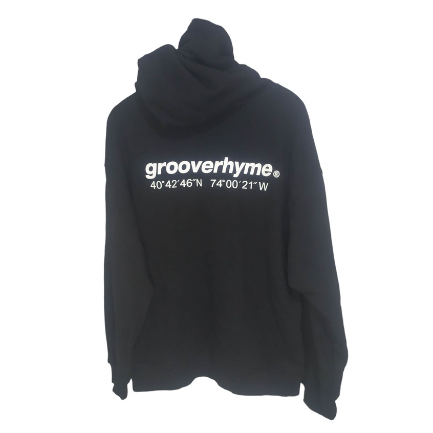 Grooverhyme Hoodie Second Warna Hitam Pekat Like New pxl 68x57 cm