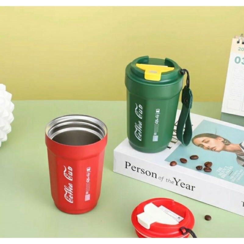 Coffe Cup Gelas Minum Termos Stainless Steel Vacuum Tumbler Mugs Kopi Teh Tahan Panas Dingin Plus led dan non led 400ml Viral