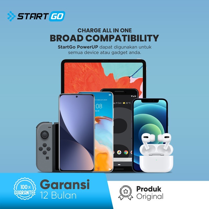 STARTGO Advan kepala Adaptor fast charging 25w type a + type c 3.0