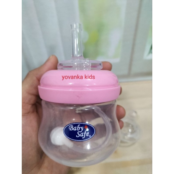 Paket Botol Susu Wide Neck Dengan sedotan(Botol+Nipple+Sedotan)125 Ml BPA Free