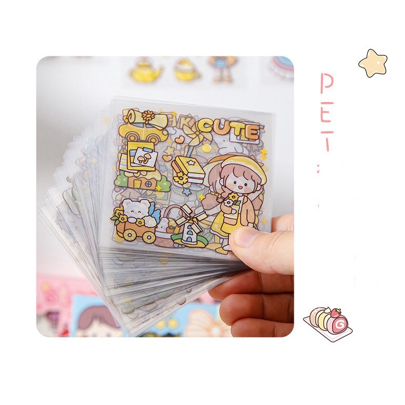 Sticker Aesthetic Lucu Momo Stiker Anti Air Tumblr DIY Hp Stiker Motif Kartun Lucu ala Korea Dekorasi Buku Diary Memo Catatan Harian Anak Sekolah Alat Tulis Bahan Stiker Transparant Bisa Untuk Kado Ulang Tahun GUDANG