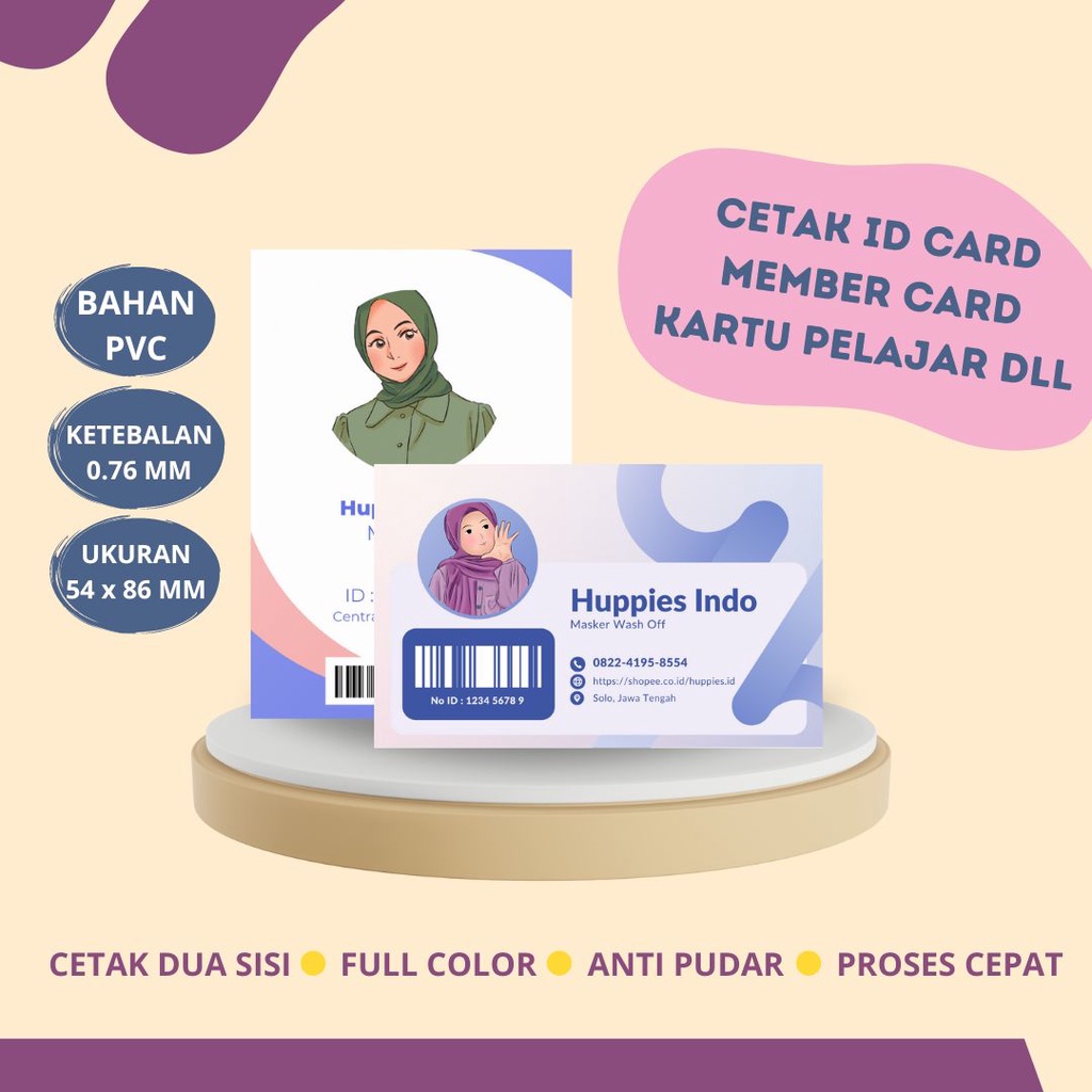 

ID Card / Name Tag/ Kartu Bahan PVC Tebal Warna Tajam