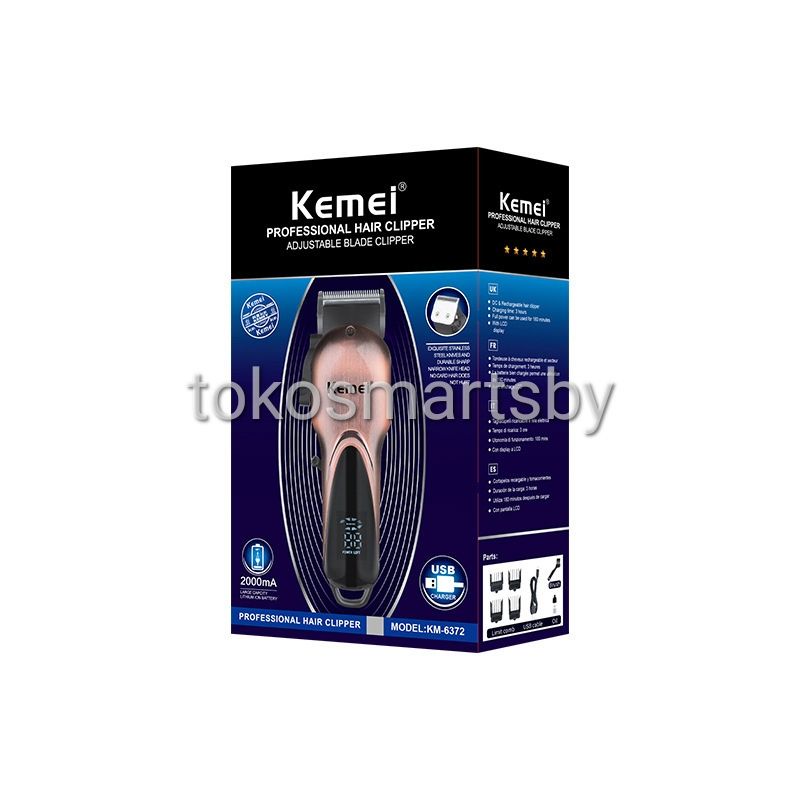 ALAT CUKUR RAMBUT KEMEI KM 6372 HAIR CLIPPER KEMEI CHARGER LED