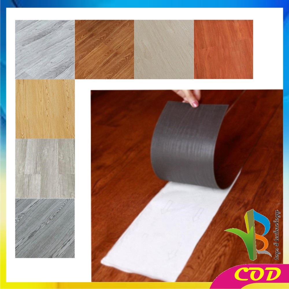 RB-C210 Parket Lantai Vinyl + Perekat / Stiker Lantai Vinyl Motif Kayu Premium / Sticker Lantai Kayu