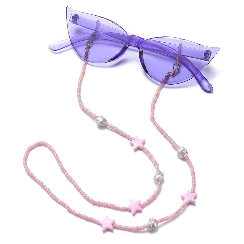 Lily Rantai Kacamata Non-slip Kalung Logam Aksesoris Kacamata Mutiara Sunglasses Chain