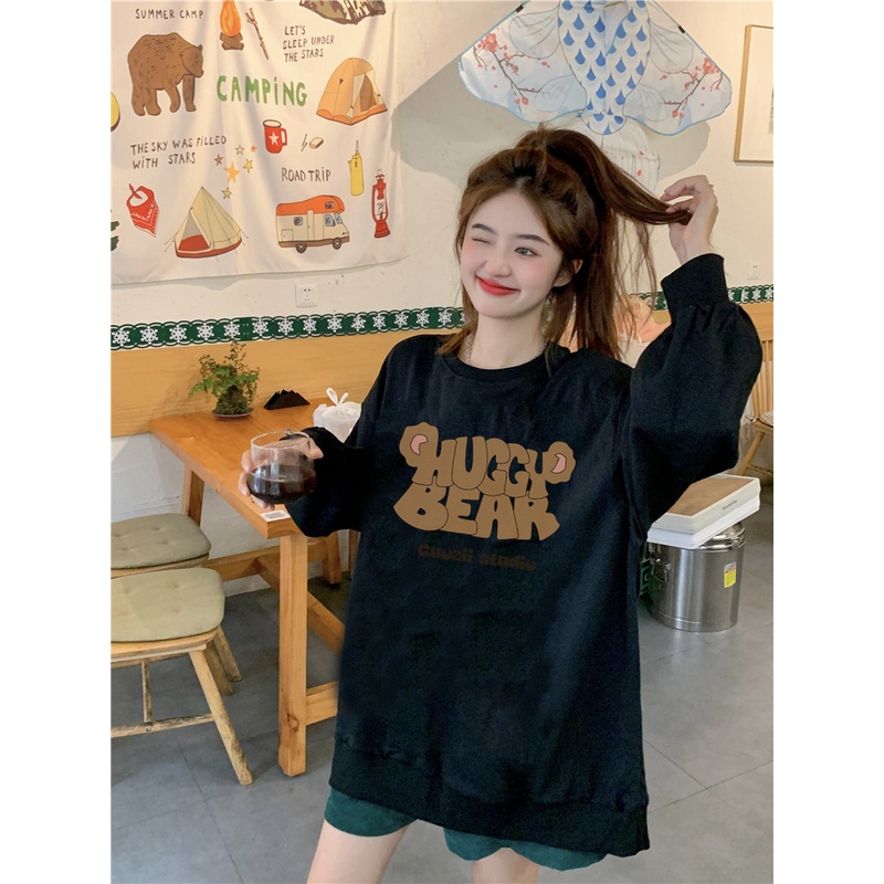 EUNII Sweater Lengan Panjang Korean Style/Hoodie Oversize/Baju Wanita/Switer Wanita