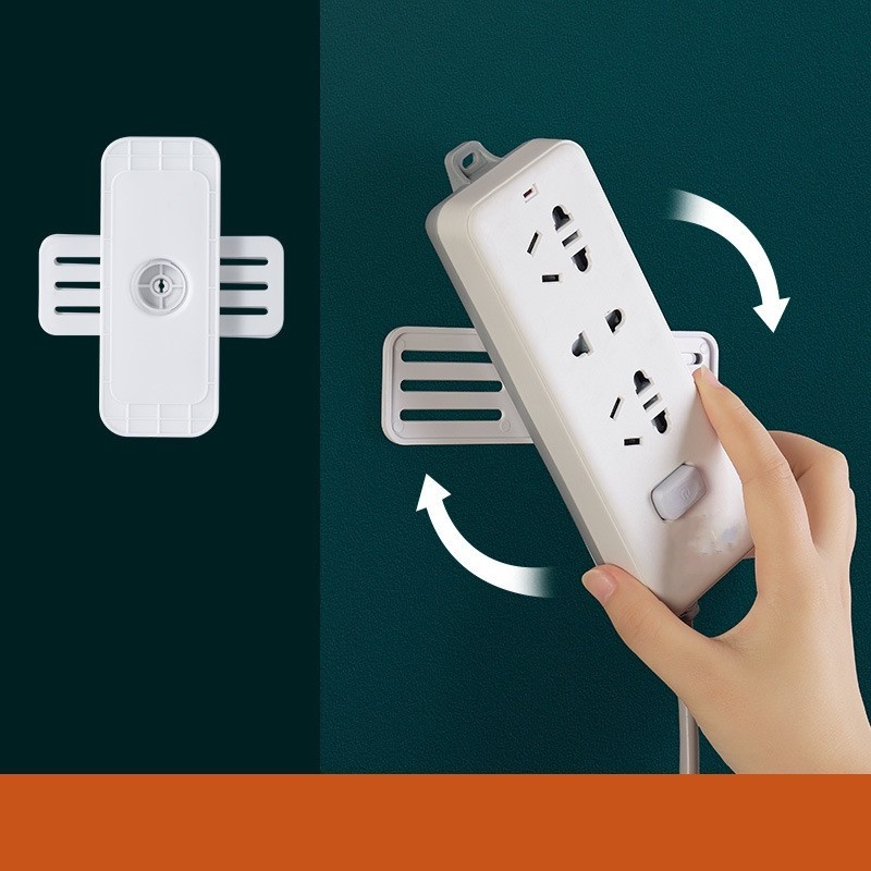Power Klip Holder Kabel Soket Listrik Model Tempel Dinding Dapat Berputar 360 Derajat° Rak Holder Aneka Barang Dapat Diputar Untuk Meja