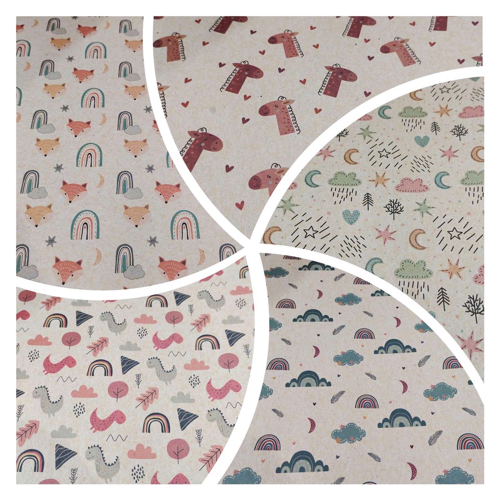 kertas kado motif lucu, kertas kado craft