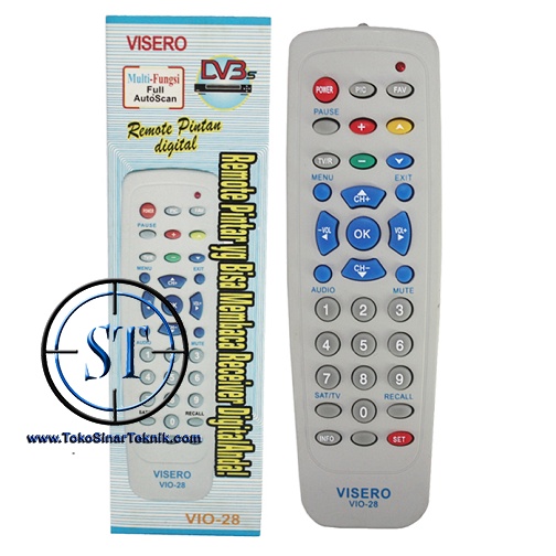 Remote Digital DVB Decoder Remot Pintar Multifungsi Universal VIO-28 Receiver Parabola