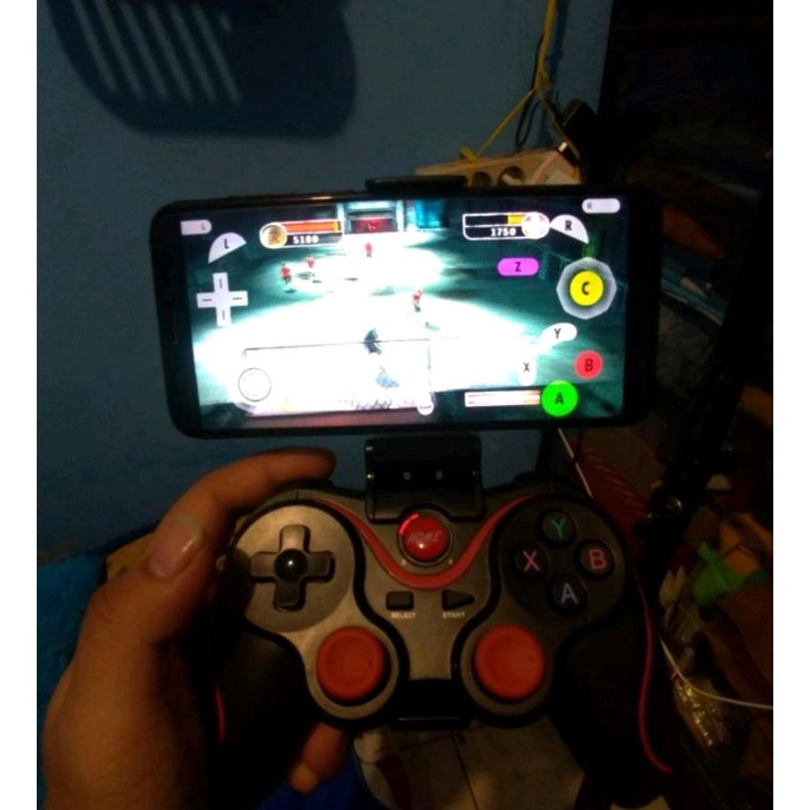 Gamepad Bluetooth + Holder Hape Kusus Android Iphone PC TV Android yg support bluetooth