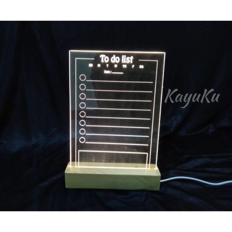 

To do list Akrilik A5 standing LED - Planner Akrilik Standing Lampu Led