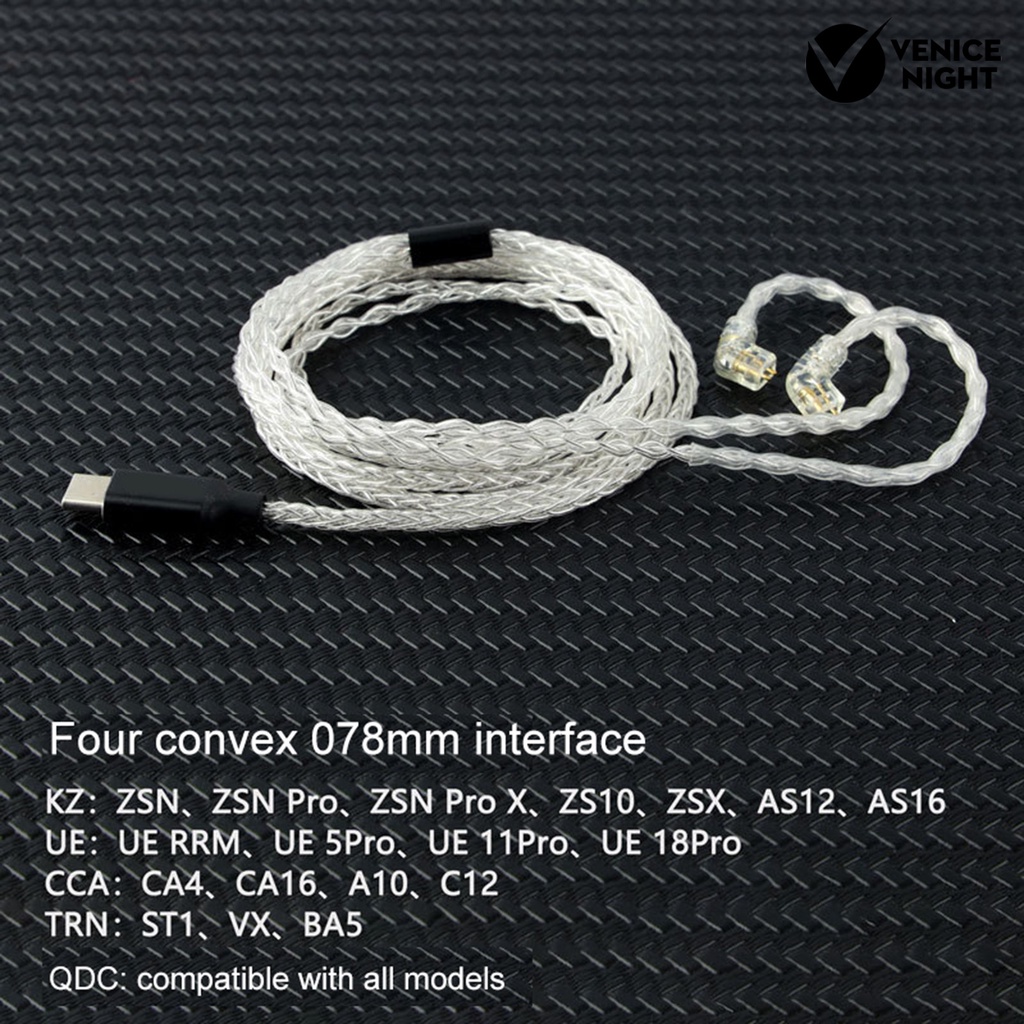 (VNEP) (Berkabel) JCALLY Earphone Kabel 250 Core Pengganti Berlapis Perak Dikepang Headphone Audio Kabel untuk ZSN/ZST/ZS10/AS10/ES3