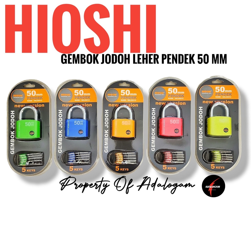 HIOSHI Gembok Jodoh 50 MM Leher Pendek Gembok Rumah Padlock