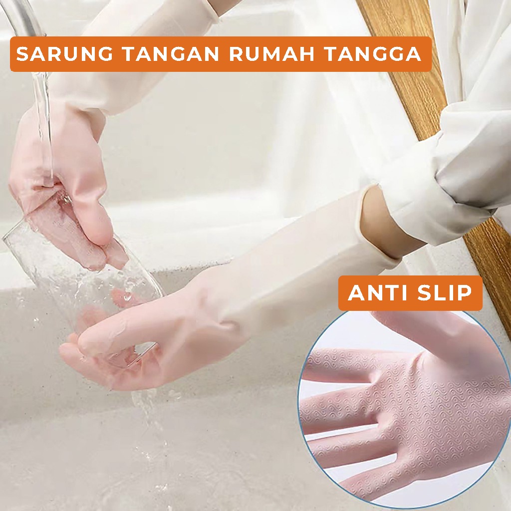 Sarung Tangan Cuci Piring Rubber Gloves Serbaguna Kaos Tangan Anti Air Karet Silikon Penutup Pelindung Tangan saat Cuci Baju Masak Berkebun aman anti kotor| GROSIRXPRESS