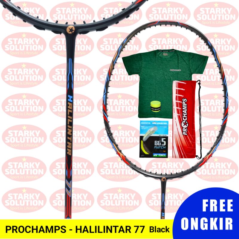 Raket PROCHAMPS HALILINTAR 77 BLACK Bulutangkis Badminton Original