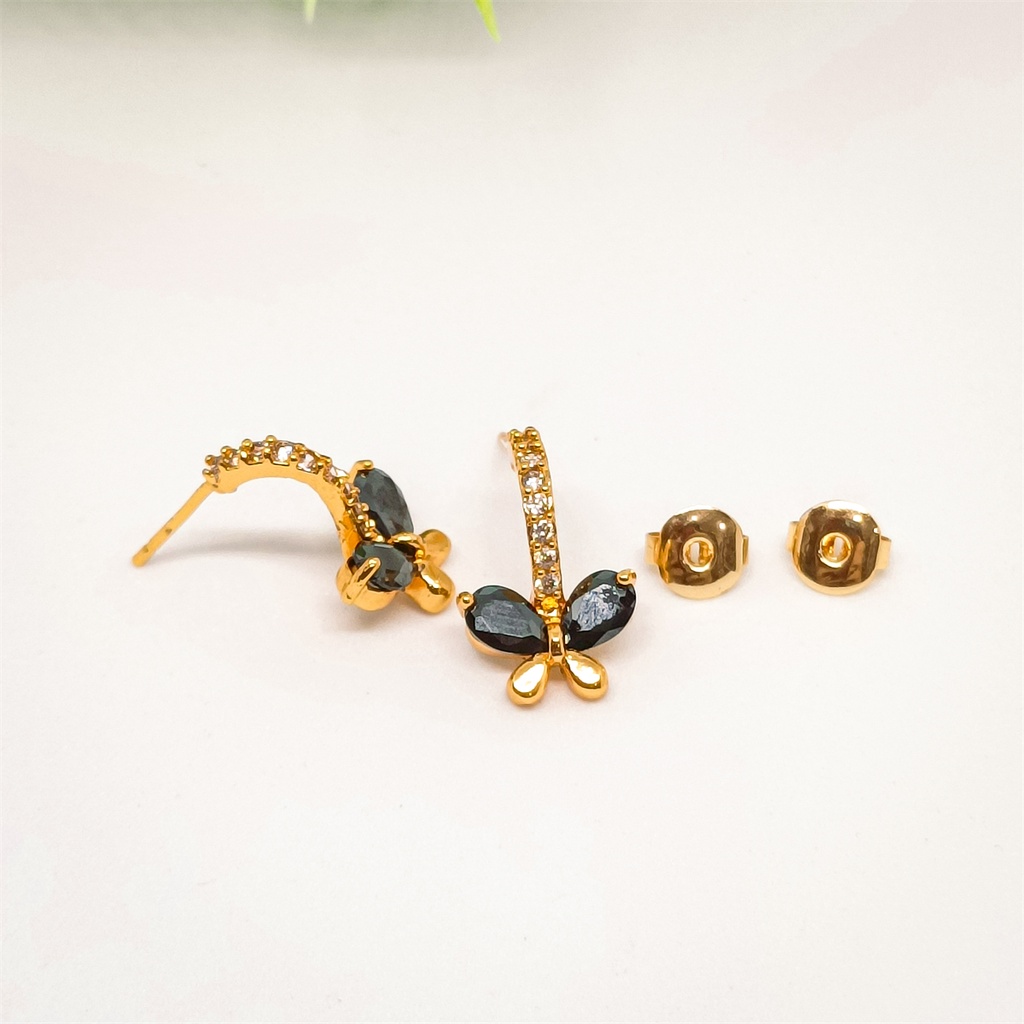 Anting Jurai xuping wanita berlapis emas dengan mata zircon korea titanium wanita Terbaru lapis emas 24K gold