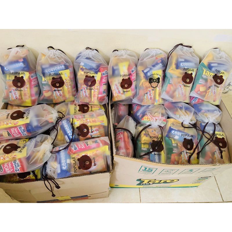 Paket Snack Ulang Tahun Anak Hampers Ultah Goodybag Ultah Kemasan Premium Free Card