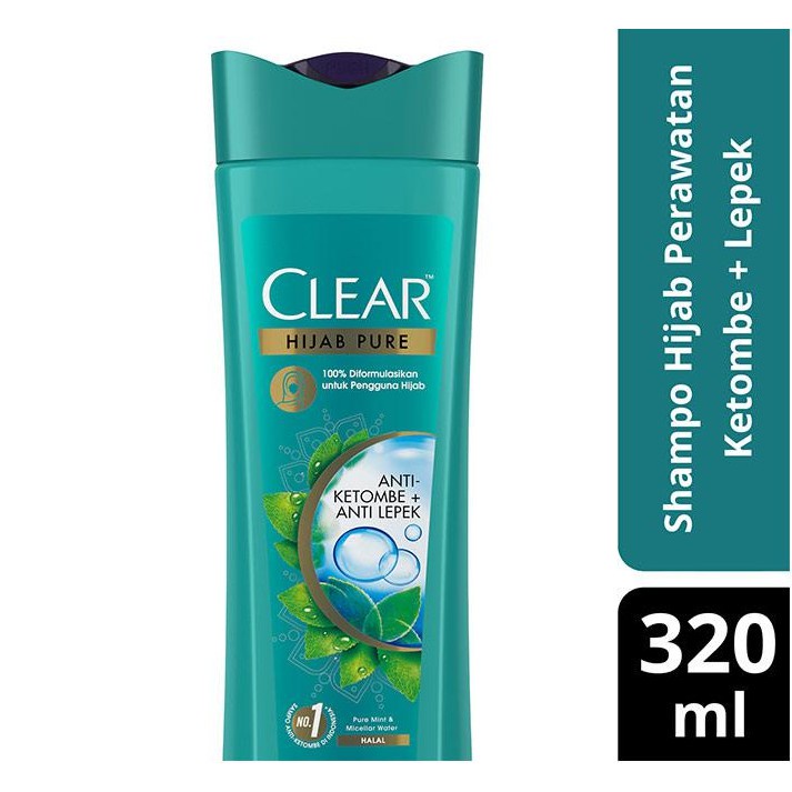 CLEAR HIJAB PURE SHAMPOO ANTI KETOMBE DAN LEPEK 320ML
