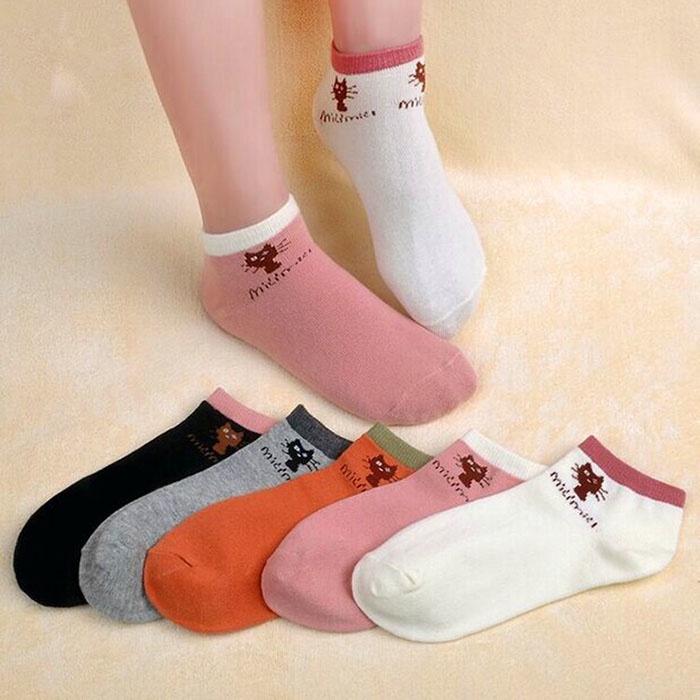 (COD) Murah Kaos Kaki Wanita Motif Kartun lucu kaus kaki Pendek korea ( Warna &amp; Model Random) D39