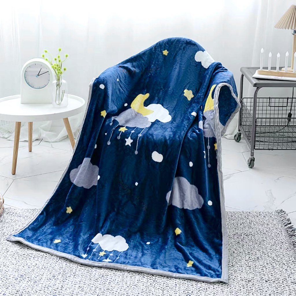 Selimut Bulu Dewasa Uk 140x200 Motif Star Night