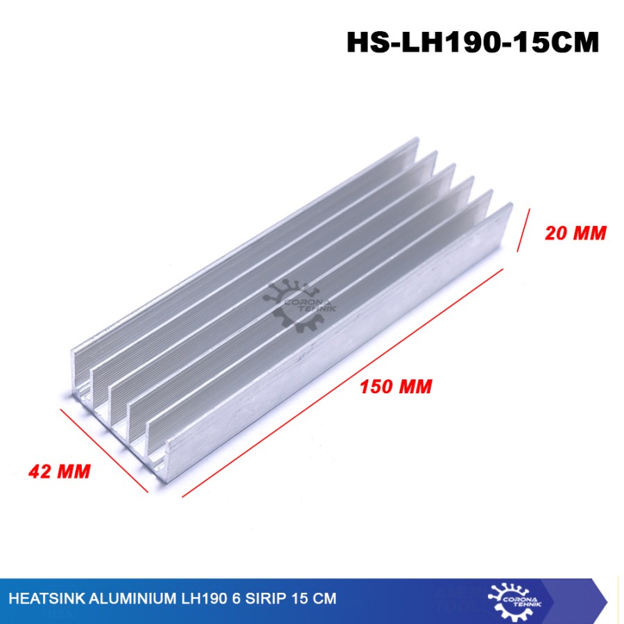 LH190 - Heatsink Aluminium 6 Sirip 15 cm