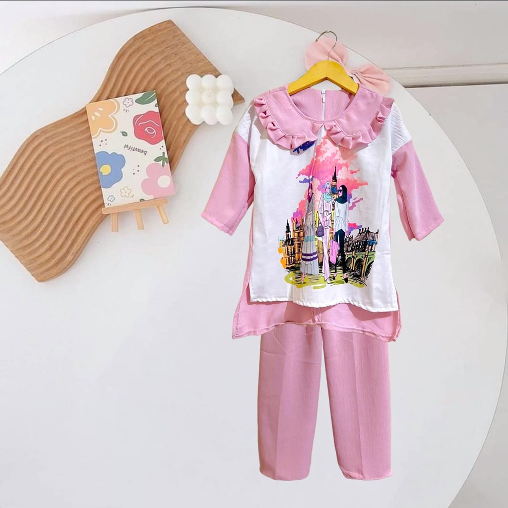 baju slebew cringkel anak perempuan 3 sampai 8 tahun