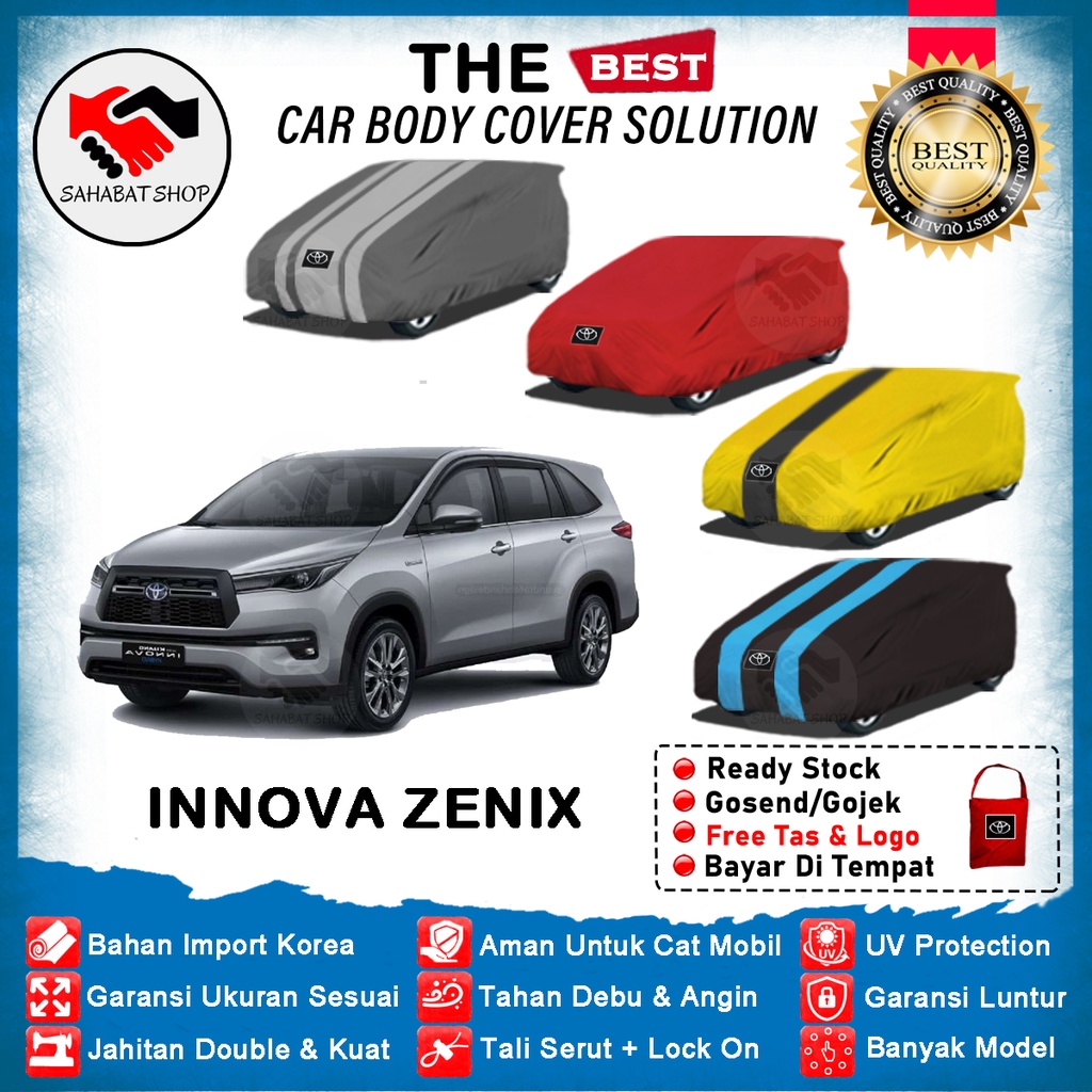 Body Cover Mobil Innova Zenix Hybrid 2022 2023 Sarung Mobil All New Innova Zenix Selimut Penutup Tutup Waterproof Outdoor Indoor