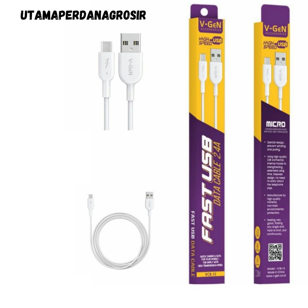TERMURAH !! KABEL DATA VGEN VCB-15 MICRO USB FAST CHARGING