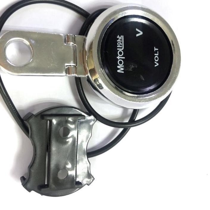 오빠 Voltmeter Aki Digital BULAT Led Plus Breket Dudukan Spion Volt Meter Universal Nmax Aerox Scoopy 