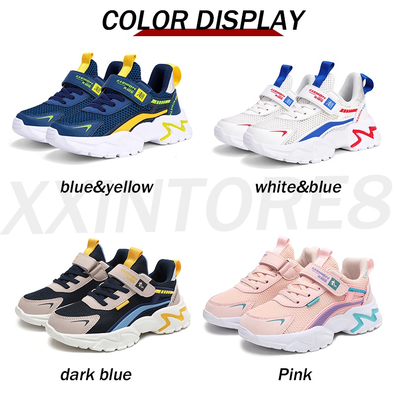 Sepatu Anak Laki-laki Baru Mesh Kasual Sepatu Olahraga Nyaman 28-37