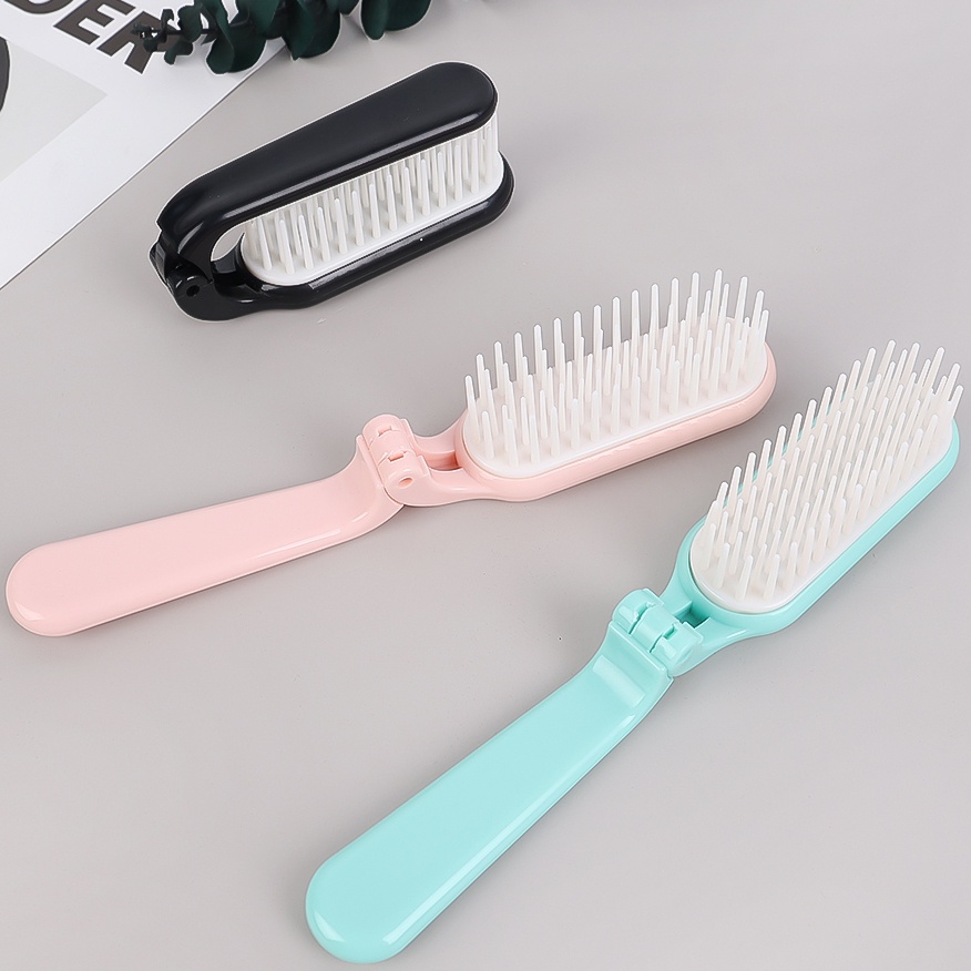 1pc Sisir Rambut Lipat Portable Anti Statis Untuk Travel