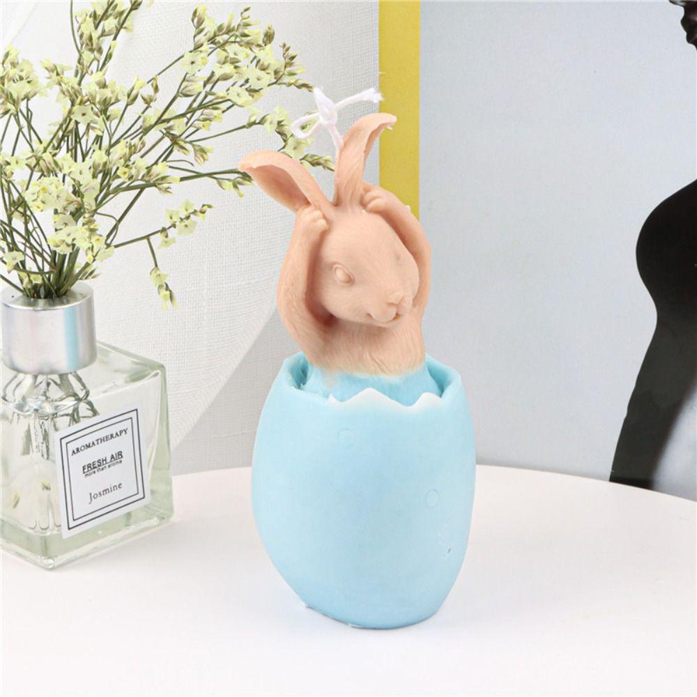 Solighter Eggshell Bunny Candle Cetakan Alat Clay Pesta Gereja Handmade Silicone Mold