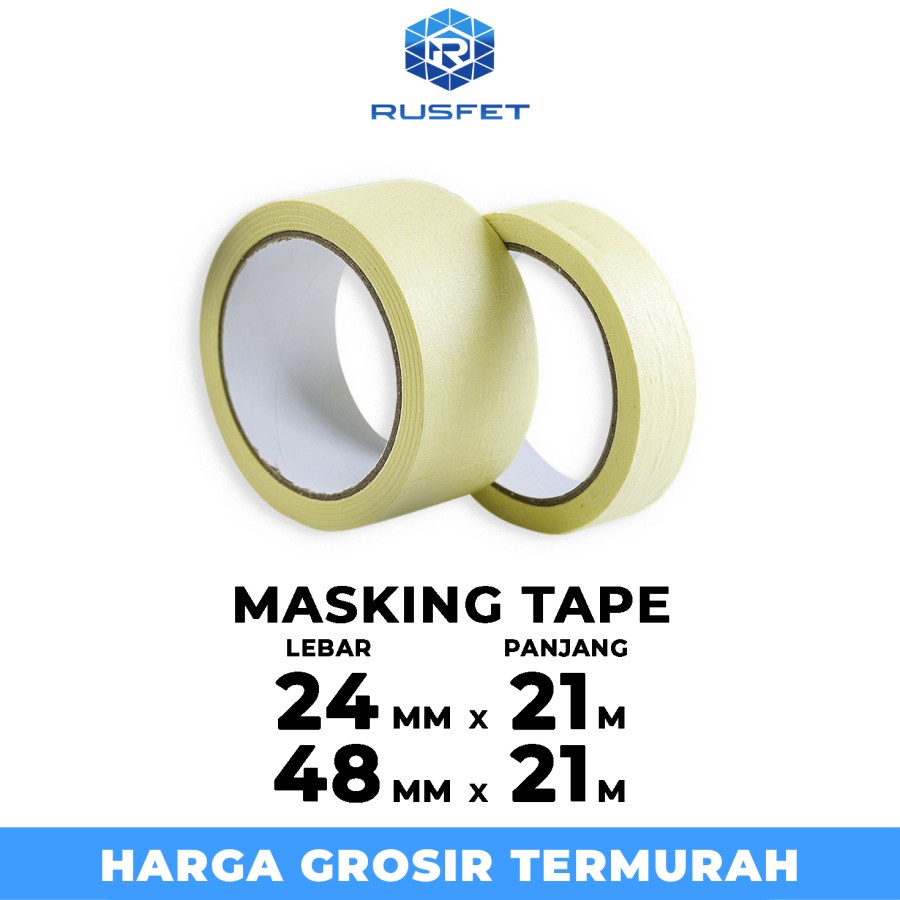 Masking Tape Lakban Kertas Isolasi Kertas Rusfet termurah satuan