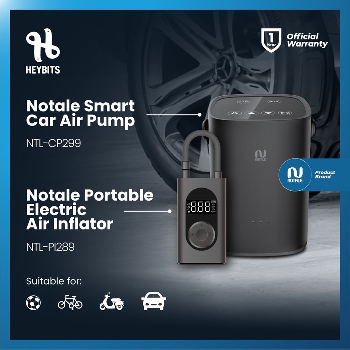 Pump Notale Air Pump Inflator Electric Portable Pompa Ban Mobil Sepeda