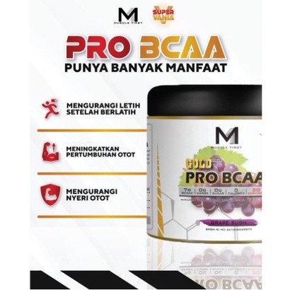 Muscle First Gold Pro BCAA M1 Gold Pro Bcaa 300 Gram BPOM Bcaa powder