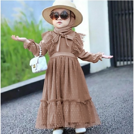 Gaun Anak Perempuan Gamis Anak Perempuan Muslim Gamis Pesta Brokat Mewah Baju Dress Kid Marbella Umu