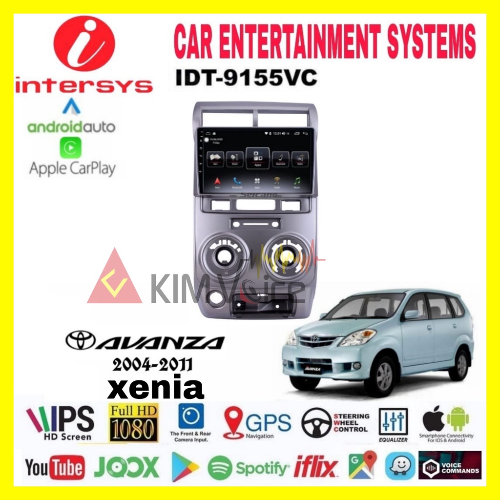 Head Unit Android Intersys 9 inch OEM Avanza Xenia lama 2004-2011 Layar IPS