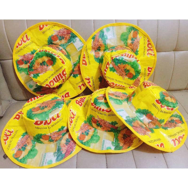 topi pantai daur ulang plastik topi bundar unik