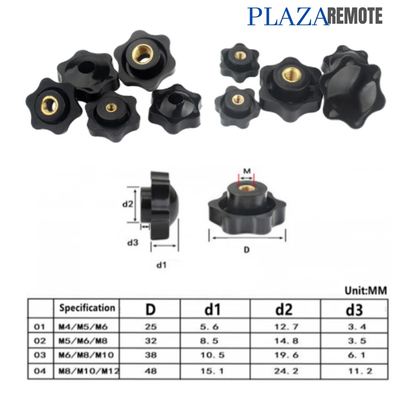 BAUT KEPALA HANDLE KNOB FEMAIL THREAD SCREW KNOB DRAT TIDAK BERLUBANG M5 M6 M8 M10 M12