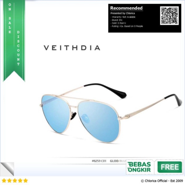 Jual Veithdia Kacamata Classic UV Polarized Sunglasses - 8259 - Biru VEITHDIA Murah