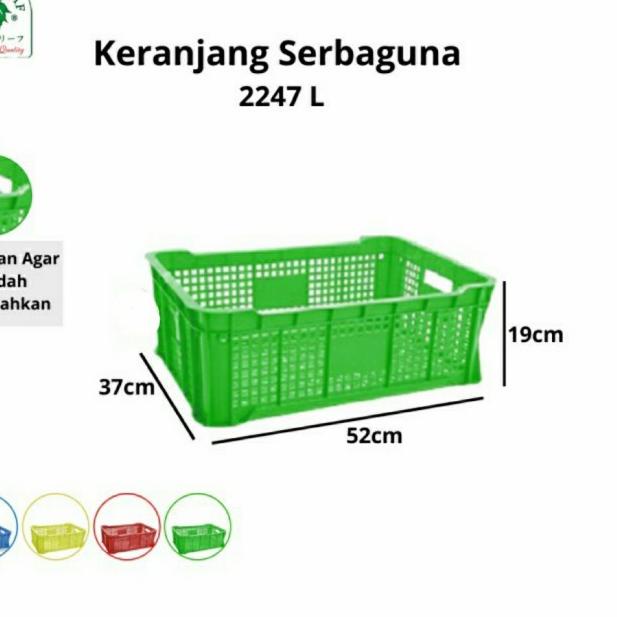 

Container Box 2247 Green Leaf P52xL37xT19 cm Keranjang Industri Roti