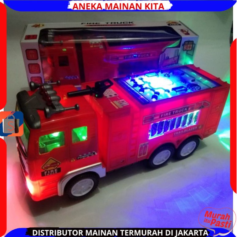 (BISA COD)MAINAN TRUCK POLISI BUMP AND GO BATERAI LAMPU SIRINE MOBIL POLISI