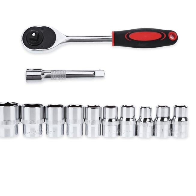 Set Kunci Ring Pas CR-V Drive Socket Set 1/4 Set Kunci Shock 12 PCS