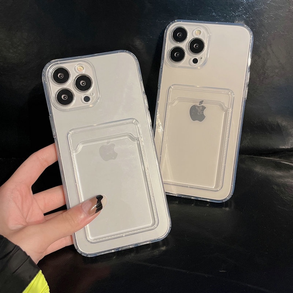 Case Realme 2 2 Pro 5 5i 6i 9i C3 C11 2020 C12 C15 C25 C35 Narzo 20 30A 50A 50A Prime Clear Transparant Card Slot TPU Casing Holder Simpan Kartu