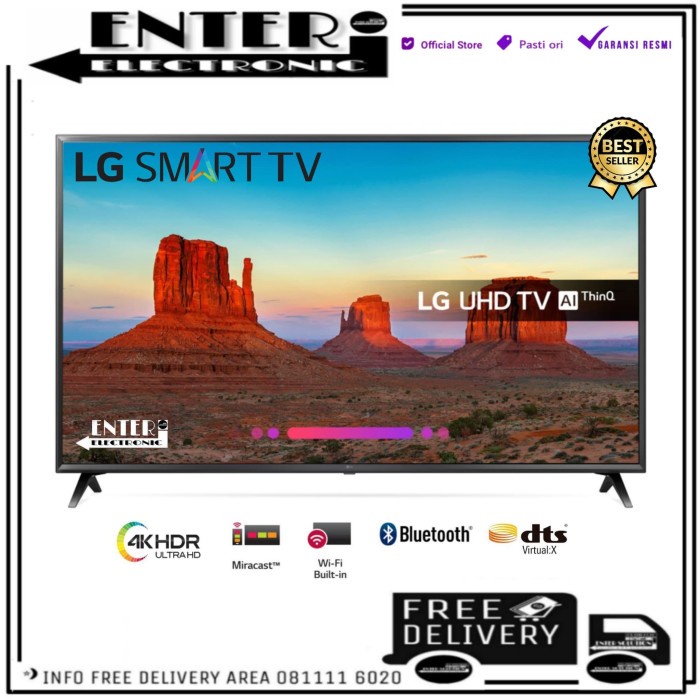 LG LED TV 50UK6300 - SMART TV LED 50 INCH UHD 4K HDR LG 50UK6300PTE ORIGINAL