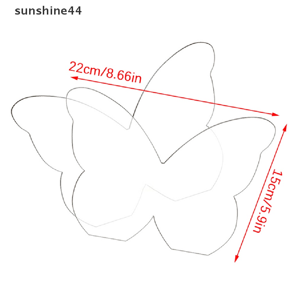 Sunshine 1 Set Papan Akrilik Transparan Bentuk Kupu-Kupu DIY Untuk Menghaluskan Krim Mentega Kue