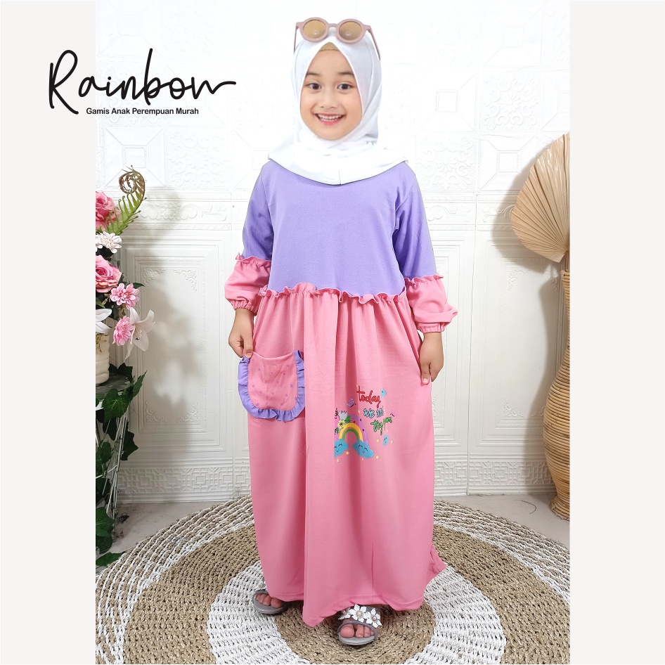 Gamis Anak Soleha Rainbow Warna Mix CKids
