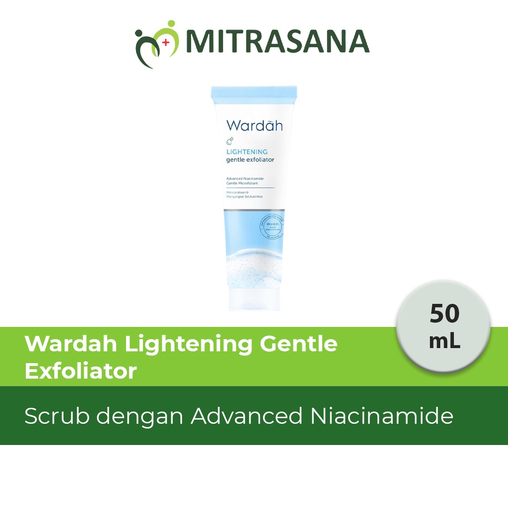 Wardah Lightening Gentle Exfoliator 50 ml - Scrub dengan Advanced Niacinamide