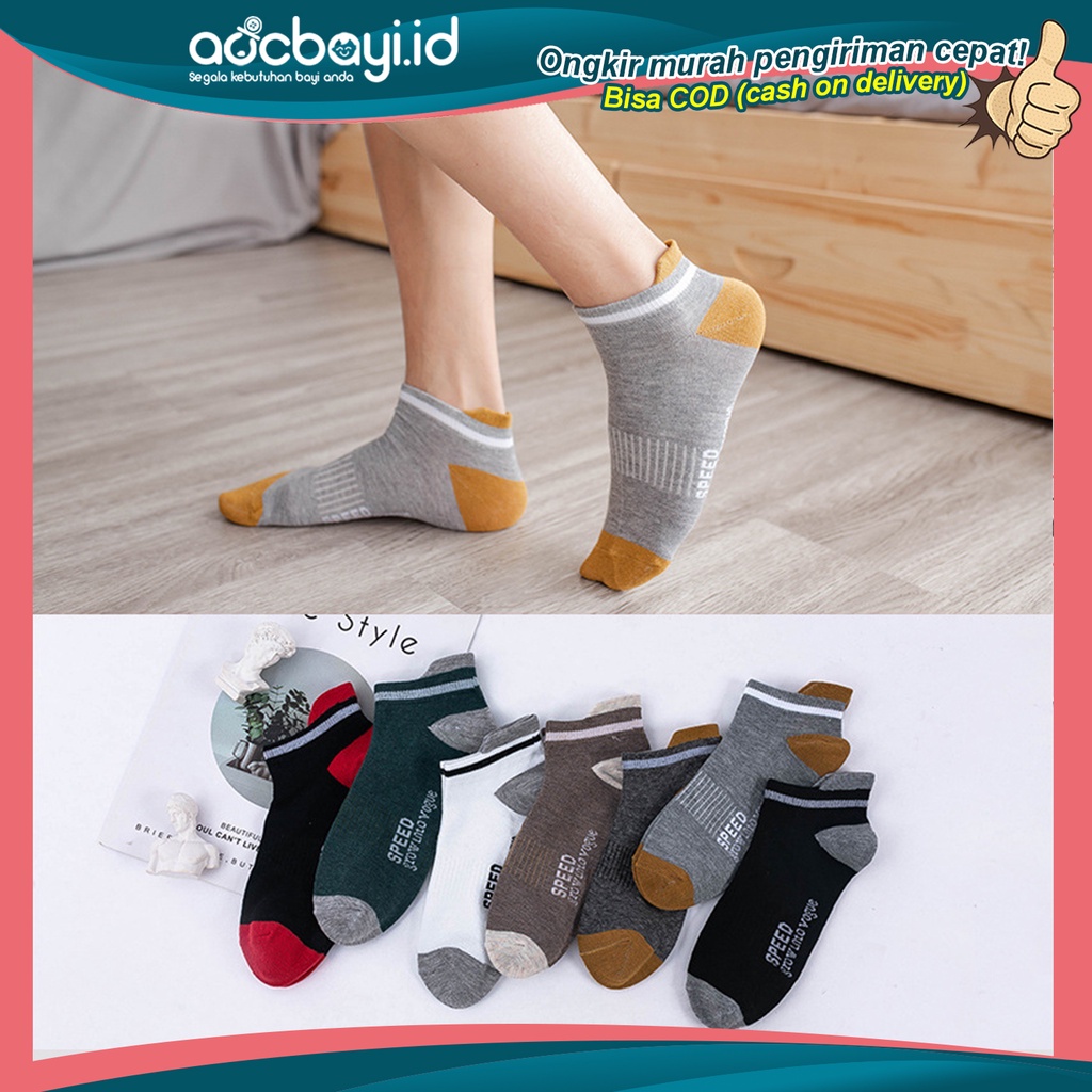 ☀ACCBAYI☀ KK10 Kaos kaki Motif Petak Kaoskaki Pendek Dibawah Mata Kaki Unisex Pria Wanita Import